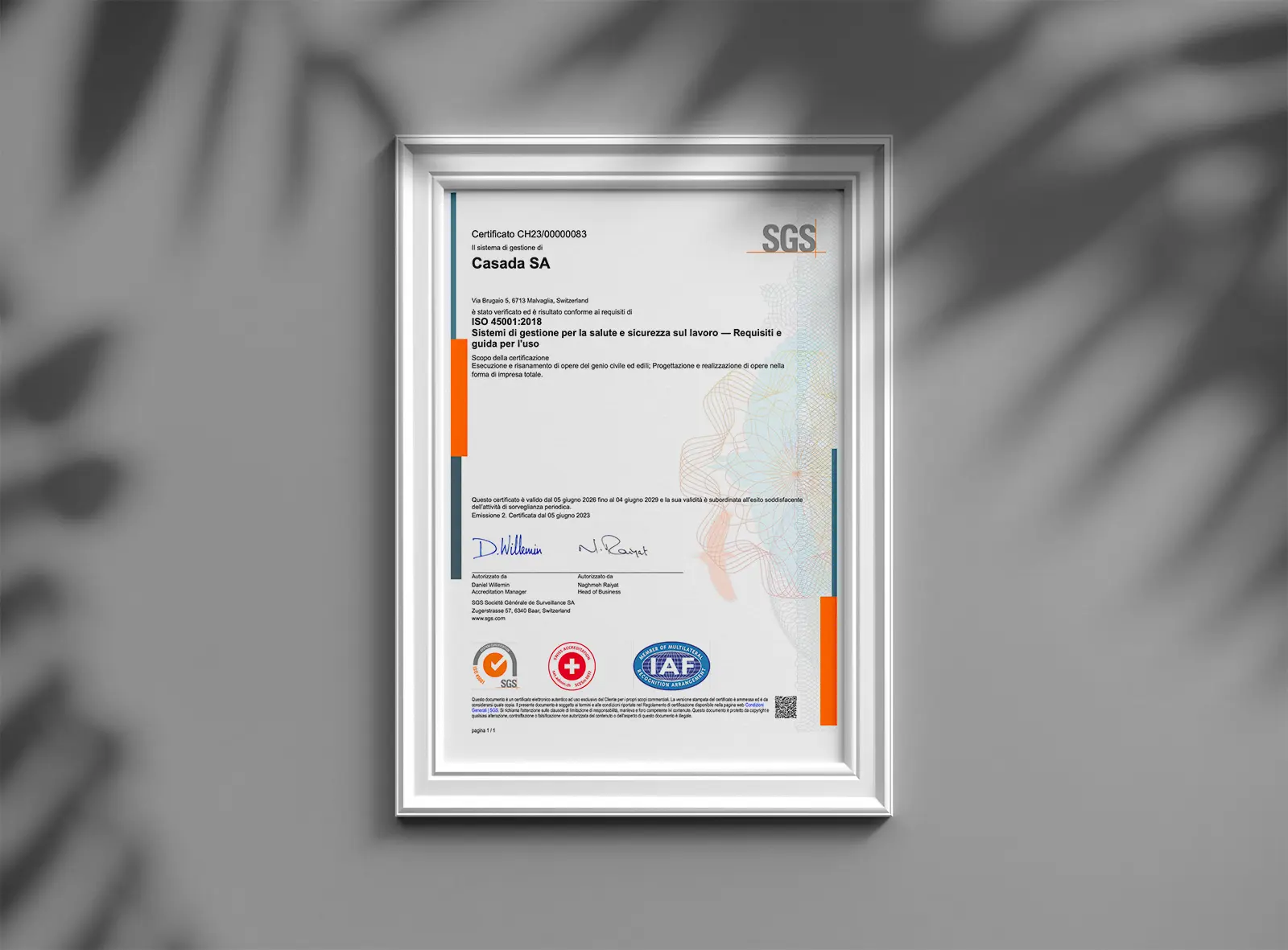 SGS ISO 45001 2018
